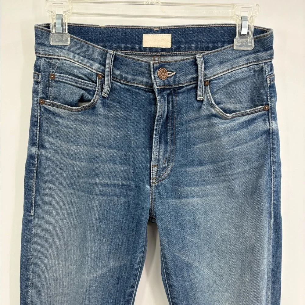 Mother denim the charmer satisfaction blue skinny jeans size 27